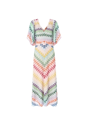 Missoni V-neck chevron-pattern maxi dress - Neutrals