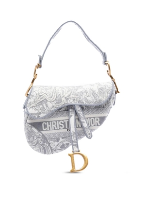 Christian Dior Pre-Owned 2021 Canvas Embroidered Toile de Jouy Saddle Bag shoulder bag - Grey