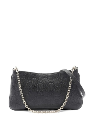 Gucci Pre-Owned 2010s medium GG Emblem leather cross body bag - Black