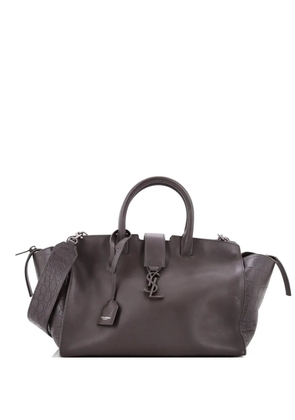 Saint Laurent Pre-Owned Monogram Cabas Downtown Leather with Crocodile Embossed Leather Small satchel - Grey
