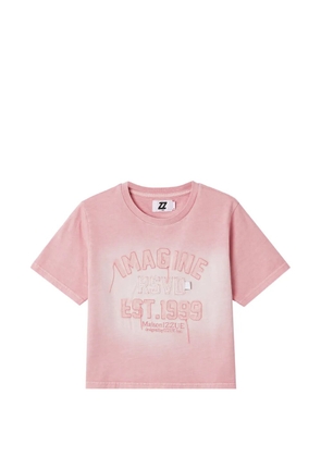 izzue embroidered cropped T-shirt - Pink