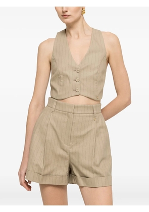 NISSA cropped pinstripe waistcoat - Neutrals