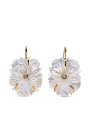 Lizzie Fortunato flower-carved shell earrings - Gold