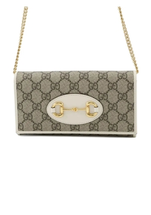 Gucci Pre-Owned 2016-2025 GG Supreme Horsebit 1955 Wallet On Chain crossbody bag - White