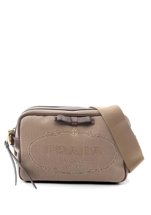 Prada Pre-Owned 2010s logo-jacquard shoulder bag - Neutrals