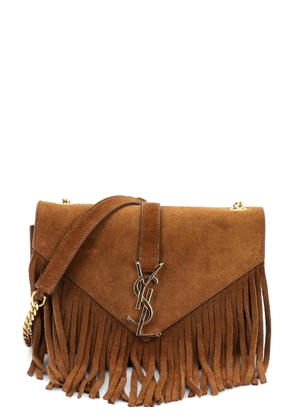 Saint Laurent Pre-Owned Classic Monogram Fringe Suede Small crossbody bag - Brown