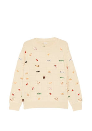 BODE animal-embroidery sweater - Neutrals