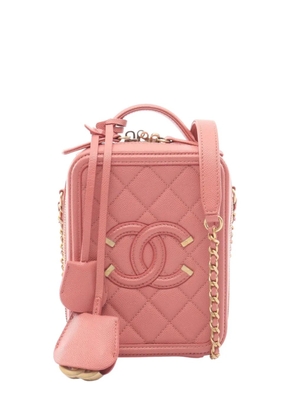 CHANEL Pre-Owned 2019 Caviar CC Filigree Vertical Vanity Case crossbody bag - Pink