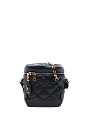 Saint Laurent Pre-Owned 2021 Grain de Poudre Quilted 80s vanity bag - Black