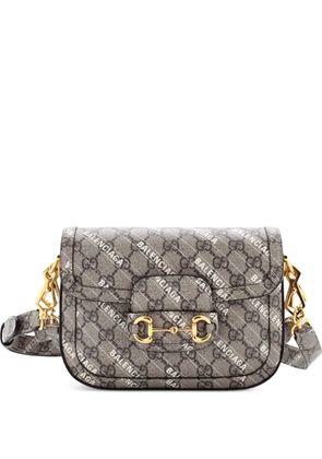 Gucci Pre-Owned x Balenciaga The Hacker Project Horsebit 1955 GG Coated Canvas Mini shoulder bag - Brown