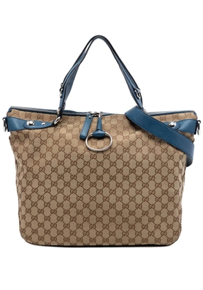 Gucci Pre-Owned 2016-2026 Large GG Canvas Icon Bit satchel - Blue