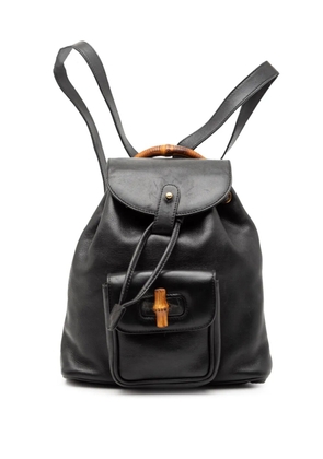 Gucci Pre-Owned 2000-2015 Leather Bamboo backpack - Black