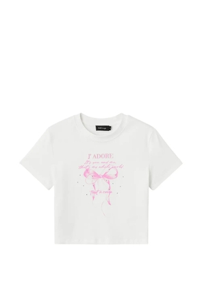 tout a coup graphic rhinestone T-shirt - White