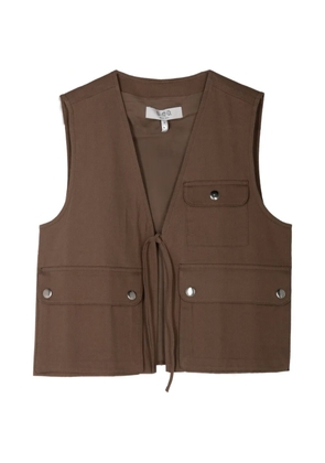 Sea Lois button twill vest - Brown