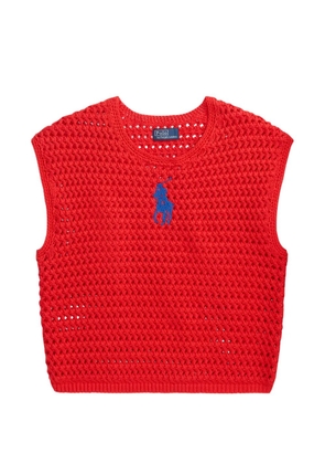 Polo Ralph Lauren crochet logo-detail top - Red