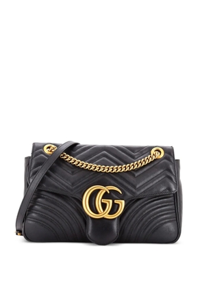 Gucci Pre-Owned GG Marmont Flap Bag Matelasse Leather Medium shoulder bag - Black