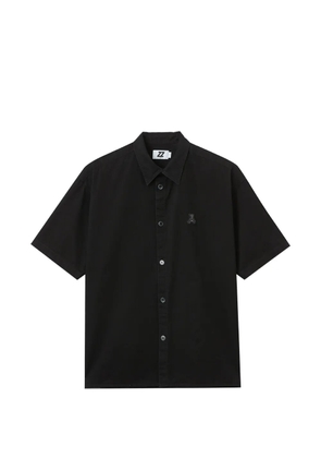 izzue Teddy-embroidered shirt - Black