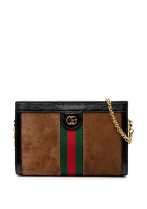 Gucci Pre-Owned 2016-2025 Small Suede Web Ophidia Chain crossbody bag - Brown