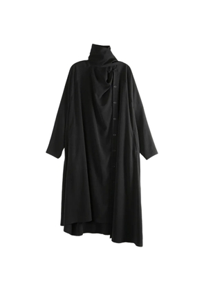 Yohji Yamamoto draped midi dress - Black