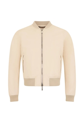 Moorer leather bomber jacket - Neutrals