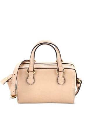 Gucci Pre-Owned Convertible Boston Bag Jumbo GG Embossed Leather Super Mini crossbody bag - Neutrals