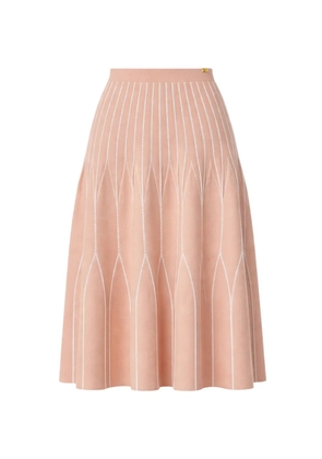 Elisabetta Franchi two-tone pleated knit midi skirt - Pink