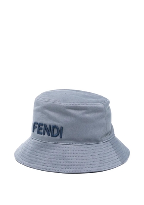 FENDI logo-embroidered bucket hat - Blue
