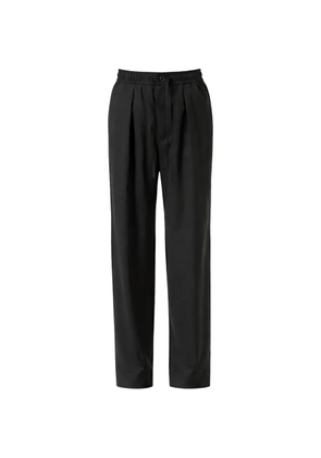 Attachment pleat drawstring trousers - Black