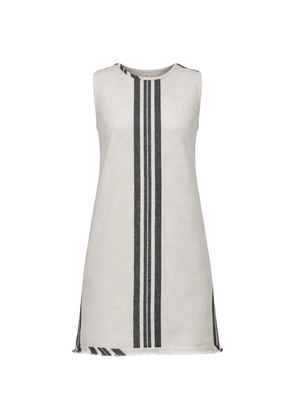 Osklen striped fringed mini dress - Neutrals