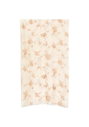 Seventy floral-print scarf - Neutrals