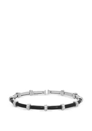 Sidney Garber diamond black enamel bracelet - Silver