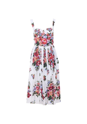 Dolce & Gabbana heart-neck floral dress - White