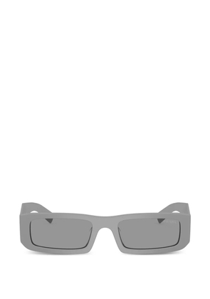 Prada Eyewear triangle-logo rectangle sunglasses - Grey