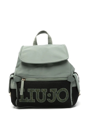 LIU JO flap top logo backpack - Green