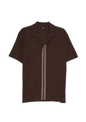 BOSS knitted button shirt - Brown