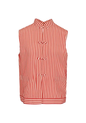 Hui Hui Lorenzo striped knotted top - Red