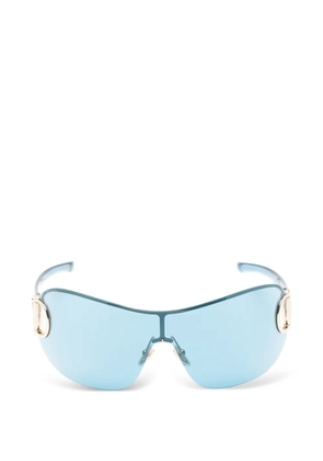 Gucci Eyewear frameless half-Horsebit sunglasses - Blue