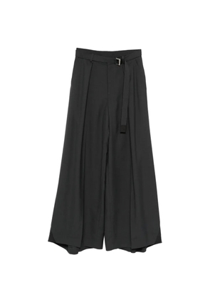 sacai belted pleated trousers - Grey