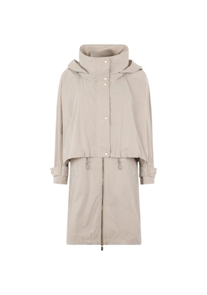 Moorer hooded zip-up parka coat - Neutrals