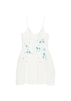 SHUSHU/TONG floral pleated mini dress - White