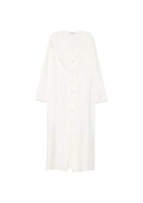 Róhe button V-neck midi dress - Neutrals