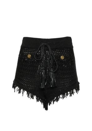 Mes Demoiselles tassel-detail fringed shorts - Black