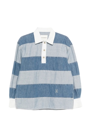 Closed striped polo top - Blue