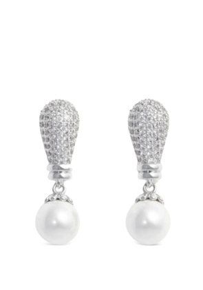 Self-Portrait pearl drop earrings - Silver