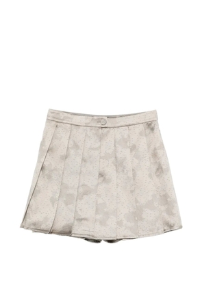 Emporio Armani button pleated mini skirt - Neutrals