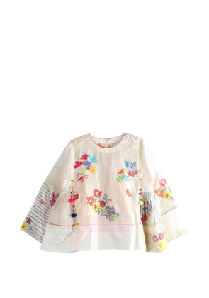 Pero floral-print embroidered blouse - Neutrals