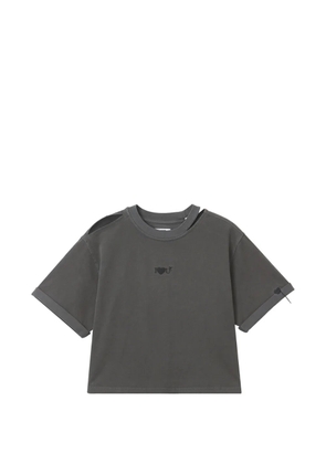 izzue cut-out detail t-shirt - Grey