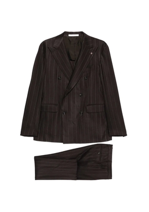Tagliatore pinstripe double-breasted suit - Brown