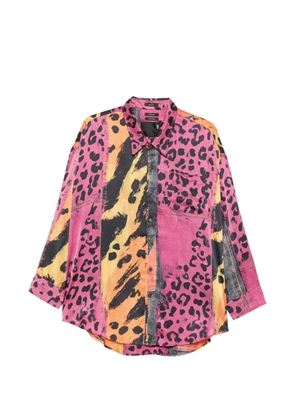 R13 animal-print panelled shirt - Pink