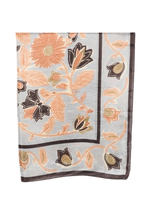 SGOMBERO CANTINE floral print scarf - Grey